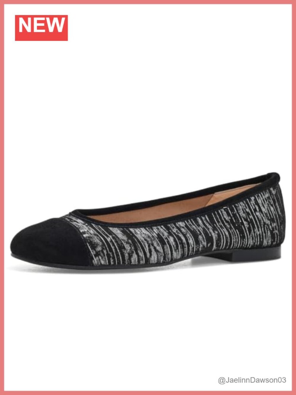 French Sole Kendall Printed Suede Ballet Flats, Breathable Lining, Made in Spain